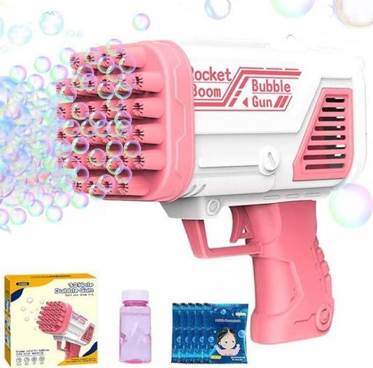 Pink Bubble Gun for Kids 3-5 Years