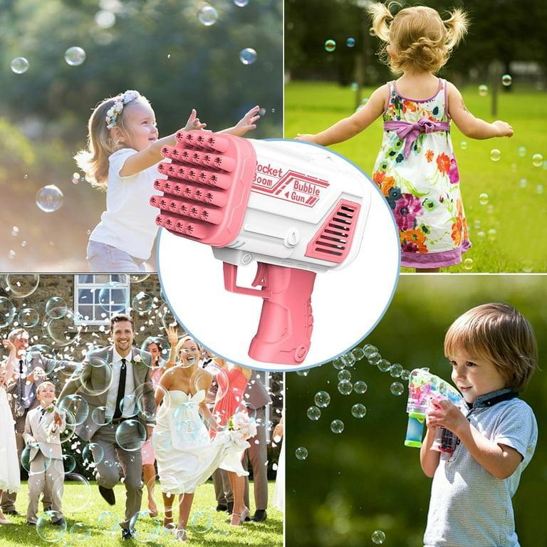 Pink Bubble Gun for Kids 3-5 Years