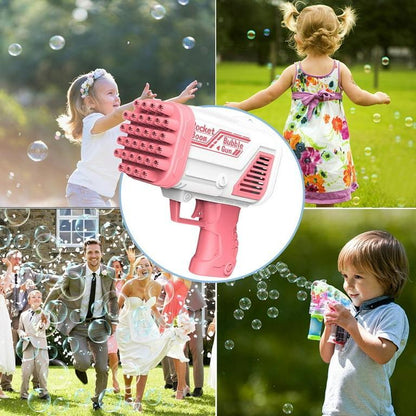 Pink Bubble Gun for Kids 3-5 Years