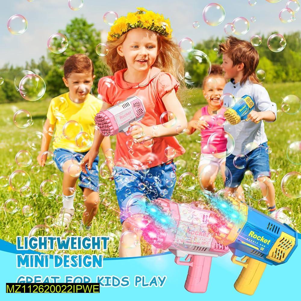Pink Bubble Gun for Kids 3-5 Years