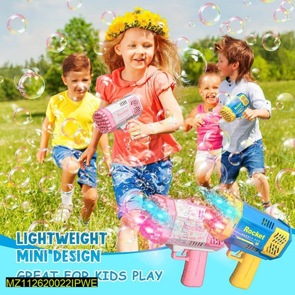 Pink Bubble Gun for Kids 3-5 Years